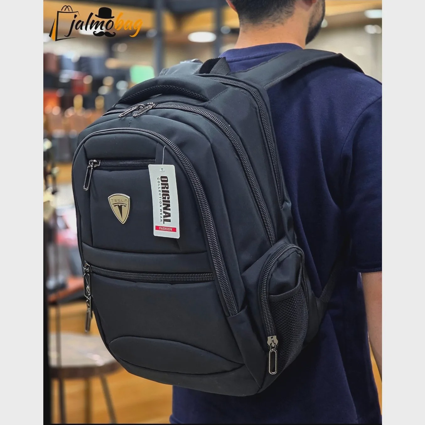 کوله پشتی اسپرت پارچه دیبا خارجی سه خانه لپ تاپ دار