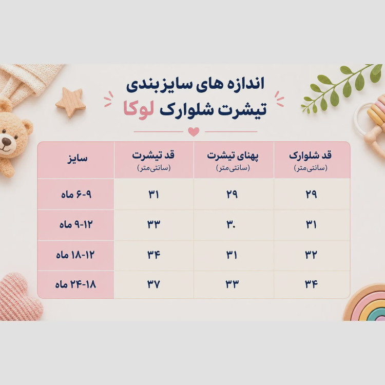 ست تیشرت و شلوارک نوزادی لوکا طرح تابستانی دخترانه 6 تا 24 ماه