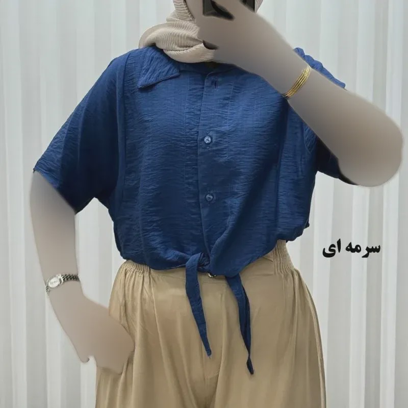 شومیز زنانه گره ای مدل کیمونو جنس بابوس فری سایز