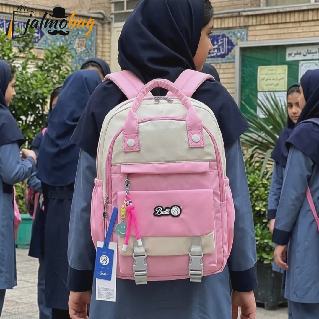کوله پشتی مدرسه رنگی ضد آب مناسب دبستان و راهنمایی ارتفاع 40 سانتیمتر