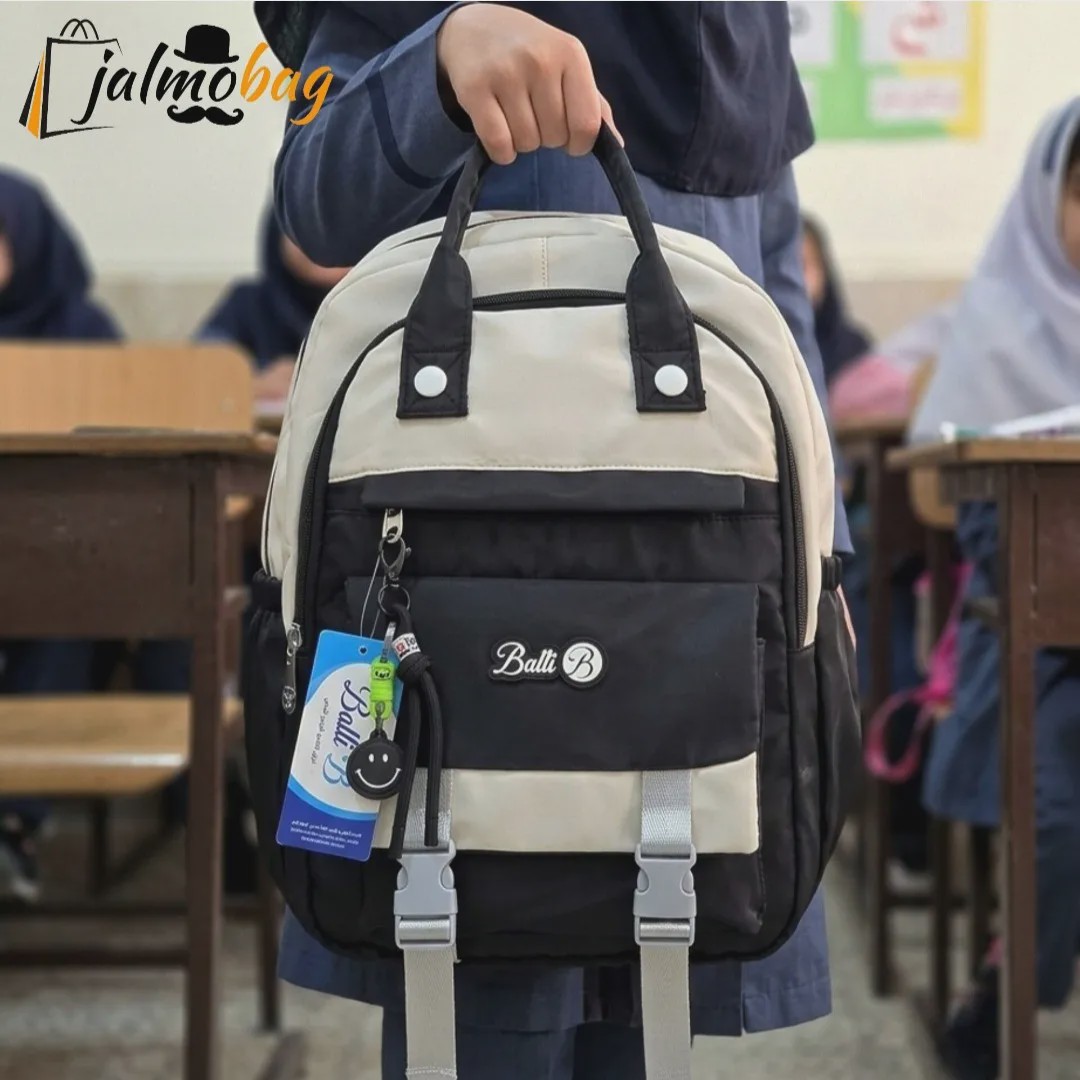 کوله پشتی مدرسه رنگی ضد آب مناسب دبستان و راهنمایی ارتفاع 40 سانتیمتر