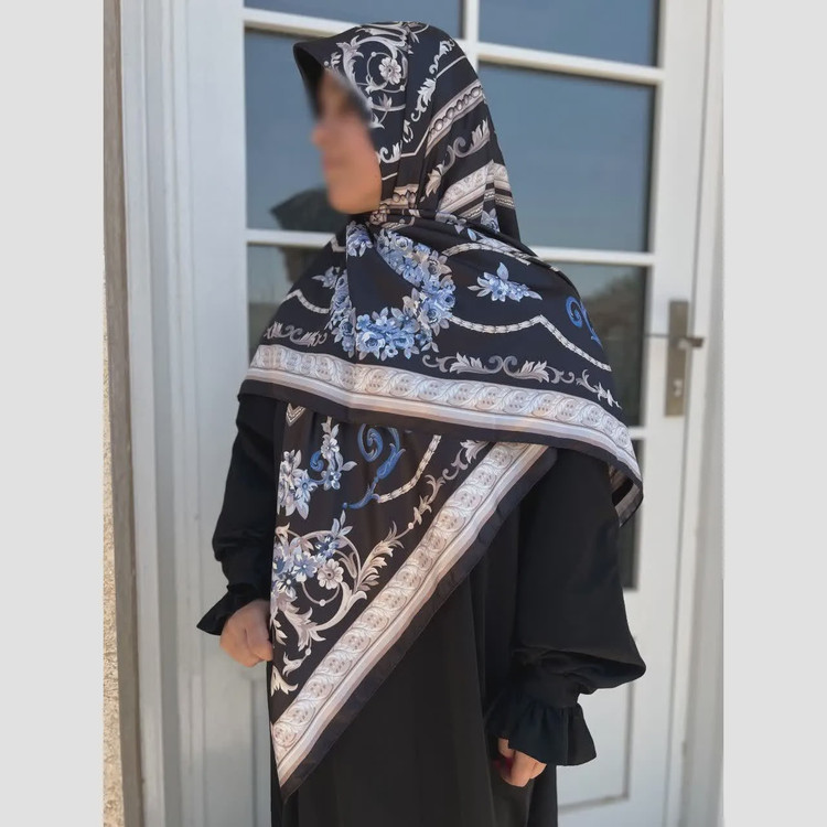 روسری ابریشم ساتن مجلسی قواره 135