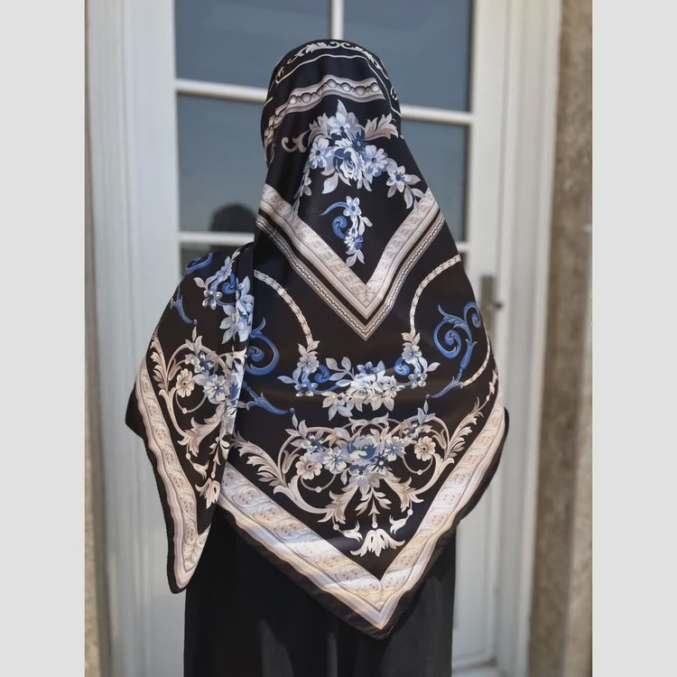 روسری ابریشم ساتن مجلسی قواره 135
