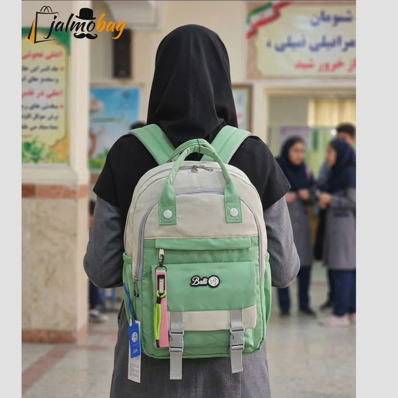کوله پشتی مدرسه ضد آب رنگی مناسب دبستان و راهنمایی