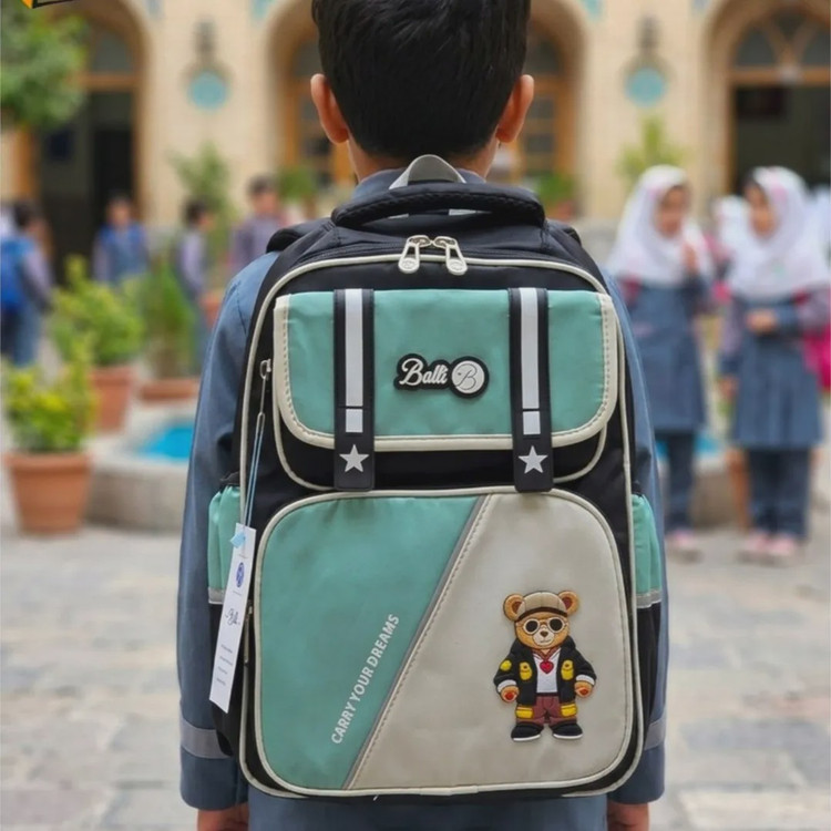 کوله پشتی پسرانه طرح تدی مناسب پیش دبستانی و دبستان پارچه خارجی وارداتی