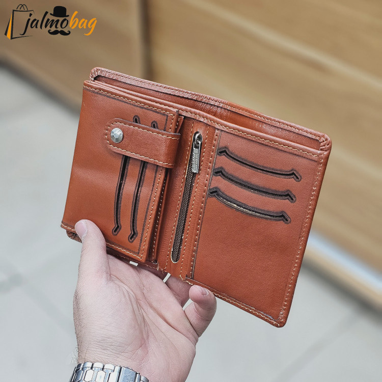 کیف پول جیبی چرم طبیعی گاوی