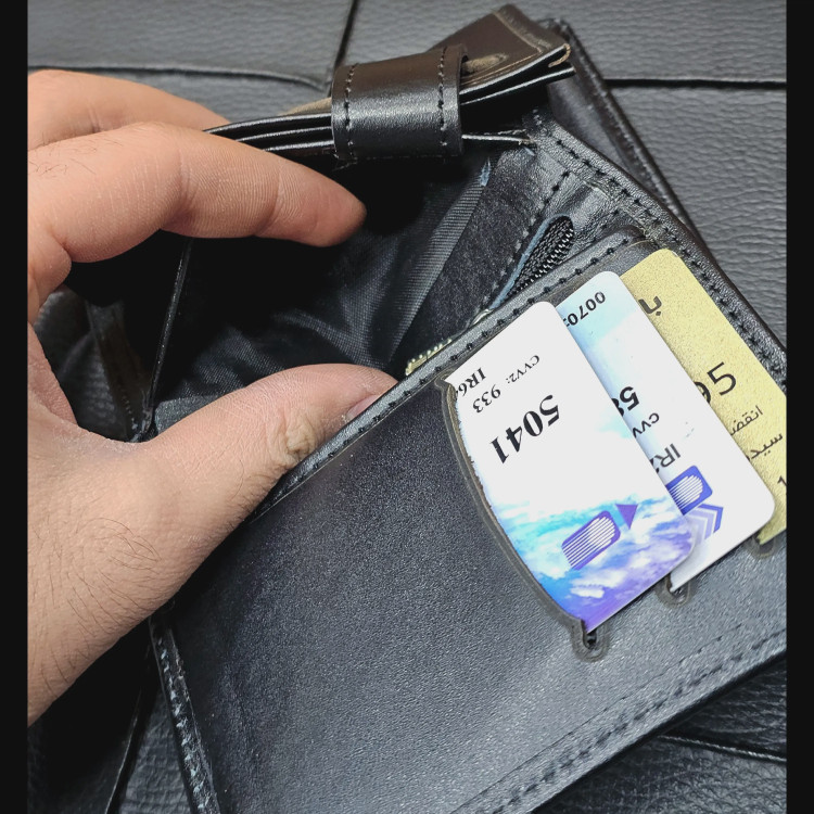 کیف پول جیبی چرم طبیعی گاوی