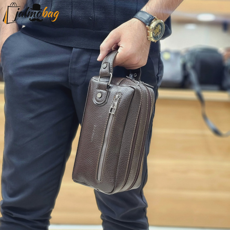 کیف دستی مردانه چرمی شوزبگ دو خانه چرم صنعتی خارجی