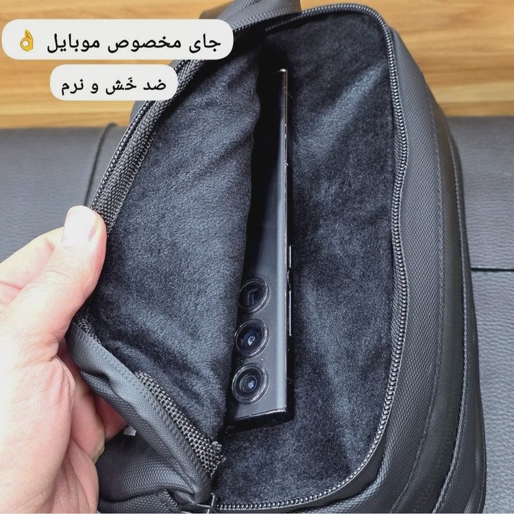 کیف دستی مردانه ضد آب گرین لاین جنس اسکین سیلیکون خارجی سه خانه