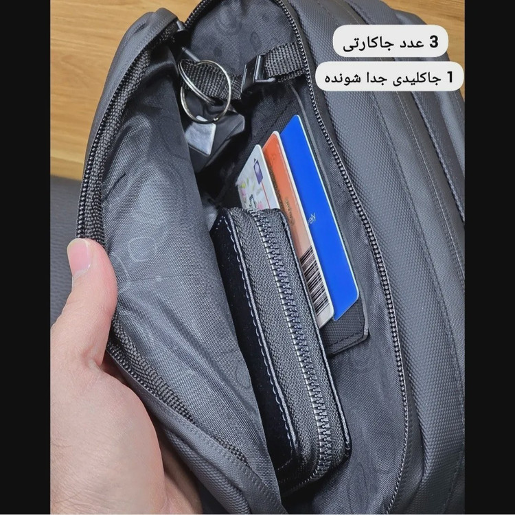 کیف دستی مردانه ضد آب گرین لاین جنس اسکین سیلیکون خارجی سه خانه