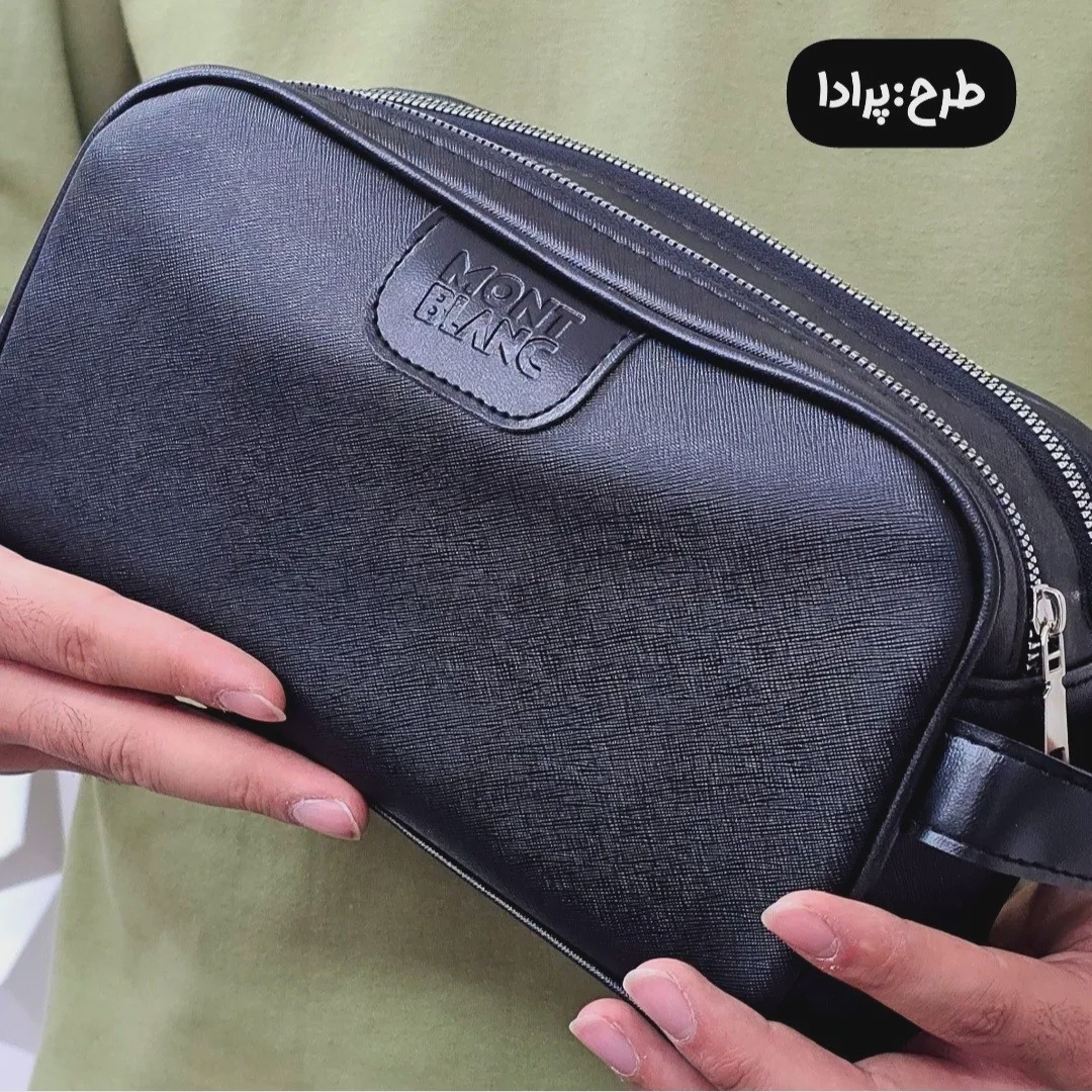 کیف دستی مردانه اسپرت طرحدار چرم صنعتی دو خانه