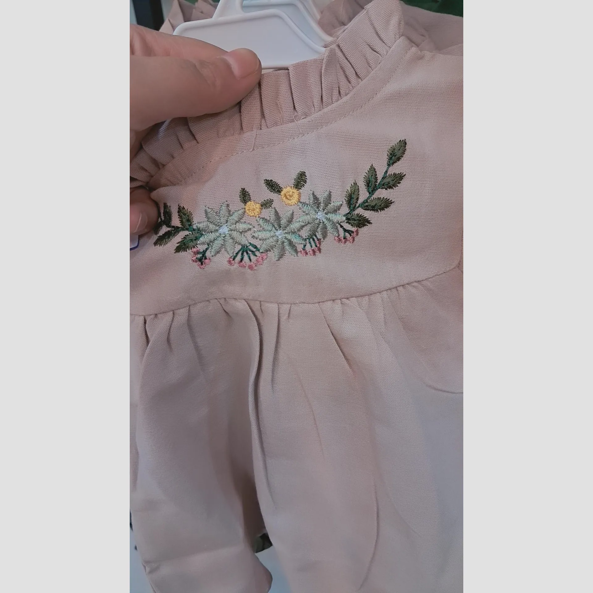 ست تونیک و شلوار کتان پنبه دخترانه مدل شکوفه