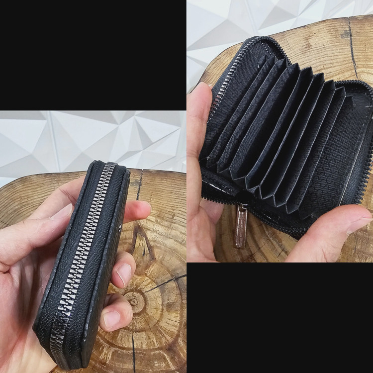 جاکارتی زیپدار جیبی چرم مصنوعی شرانگ تمام آستر
