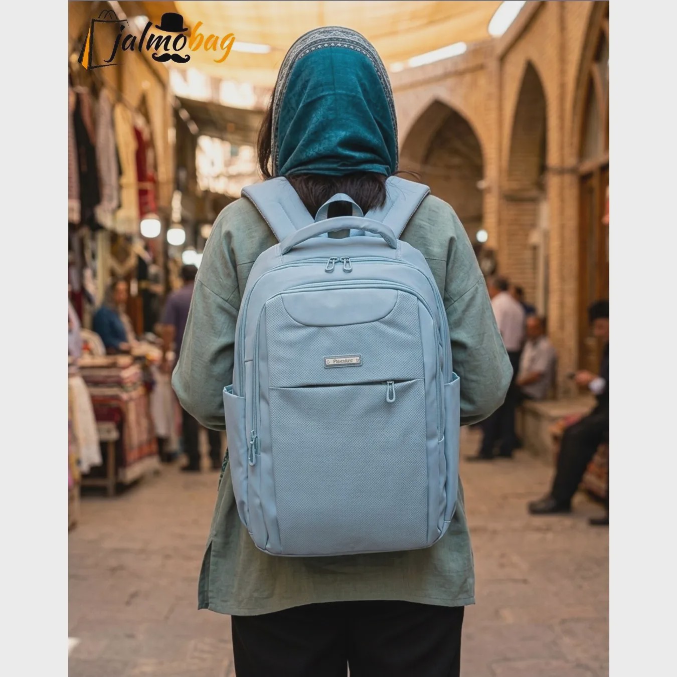 کوله پشتی پاستیلی پریزیدنت جادار ضد خش دارای جای لپ تاپ و دسته چمدان