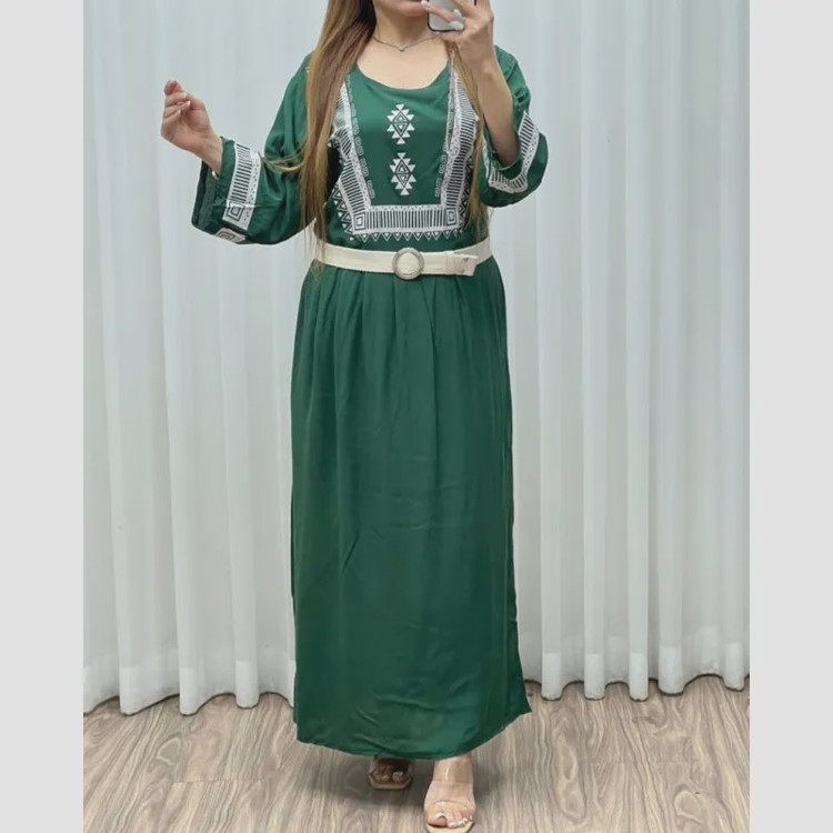 ساحلی نخی زنانه طرح سنتی بند دار فری سایز خنک تابستانی