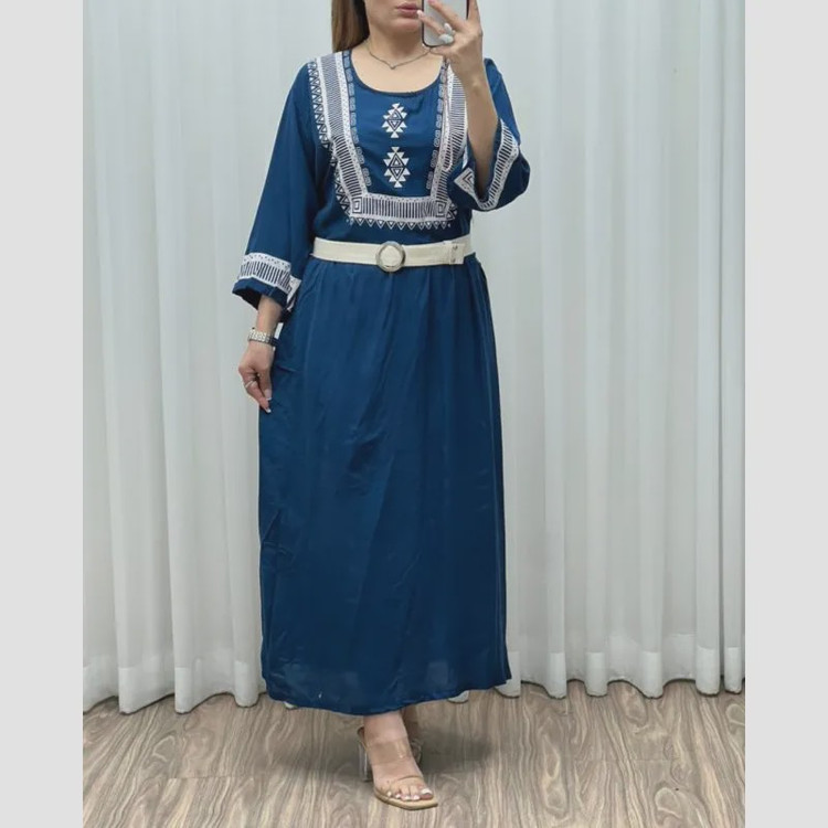 ساحلی نخی زنانه طرح سنتی بند دار فری سایز خنک تابستانی