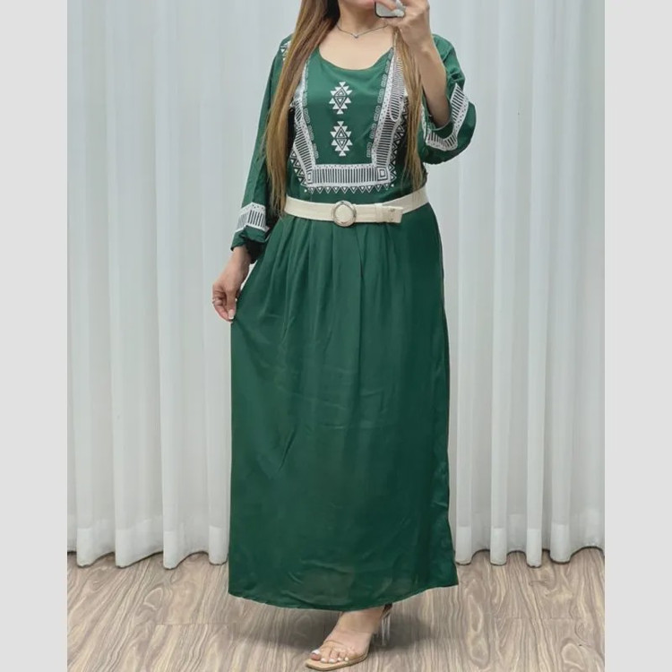 ساحلی نخی زنانه طرح سنتی بند دار فری سایز خنک تابستانی