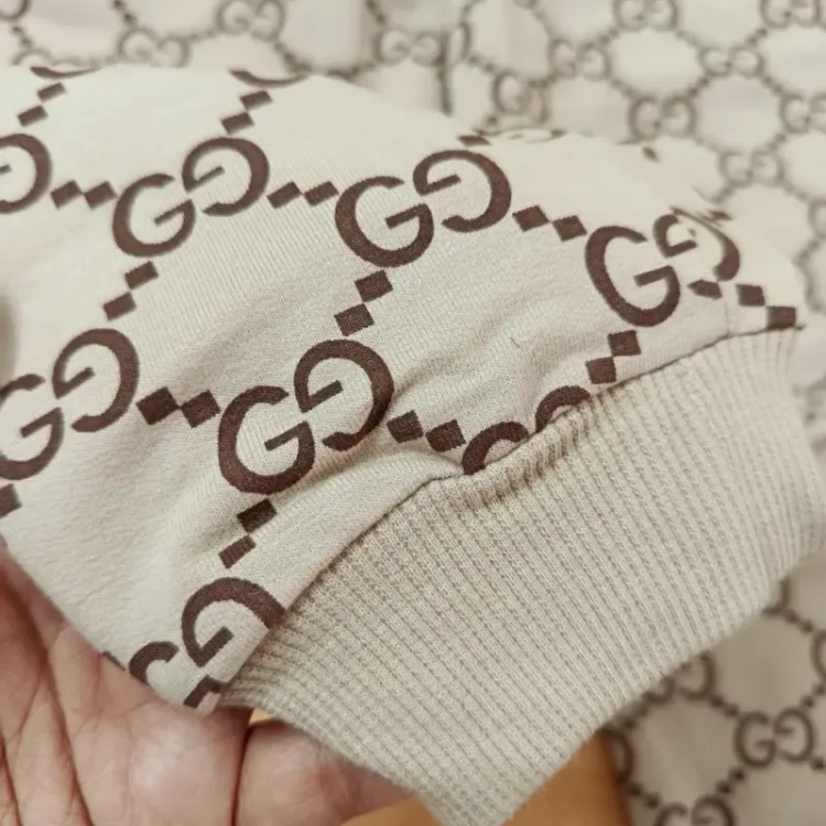 بلوز شلوار دورس بچگانه طرح Gucci رنگ ماسه ای سایز 40 تا 50