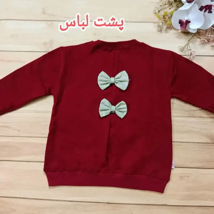 بلوز دورس و شلوار کتان دخترانه مدل پشت پاپیون