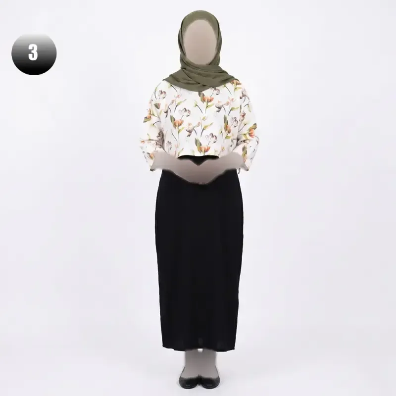 ست کراپ و سارافون زنانه طرح دار شانتون تک سایز فری سایز