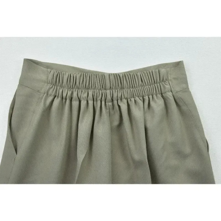 شلوار بگ زنانه پارچه مازراتی کج راه رنگ کرم
