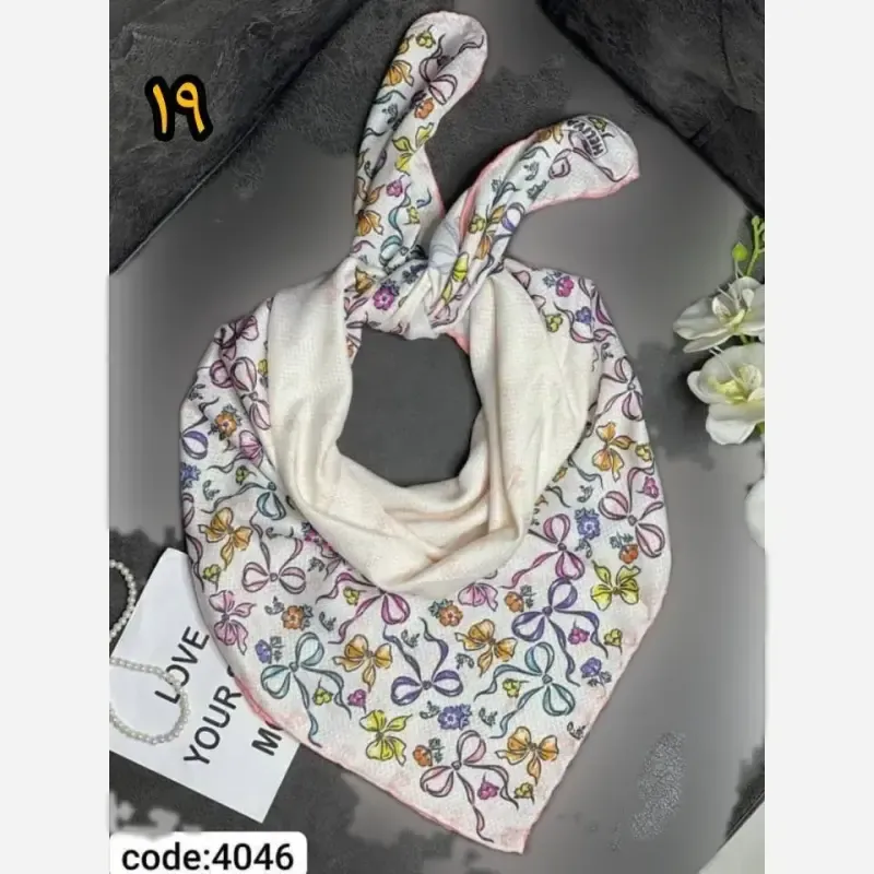 روسری سوپرنخ دخترانه دست دوز قواره 100 سانت فانتزی (2)