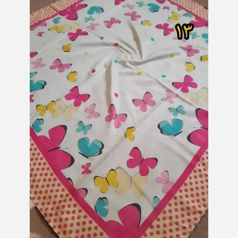 روسری سوپرنخ دخترانه دست دوز قواره 100 سانت فانتزی (2)