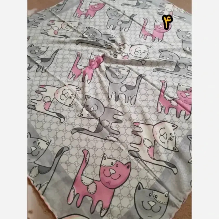 روسری سوپرنخ دخترانه دست دوز قواره 100 سانت فانتزی (2)