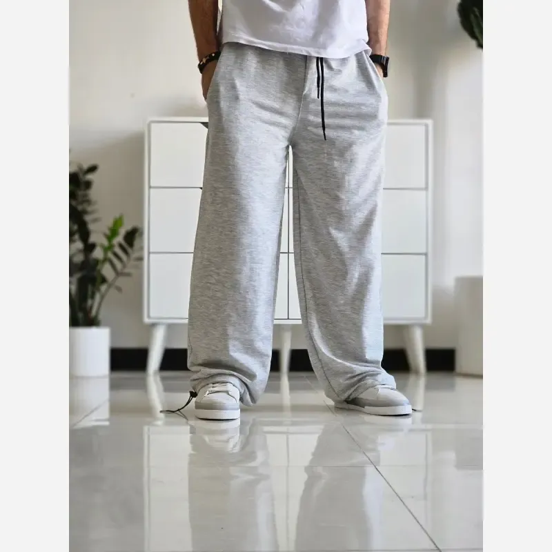 شلوار جاگر کلوین کلین پارچه ملانژ کمر کش دمپا گت دار طوسی مشکی برفی XXL XXXL