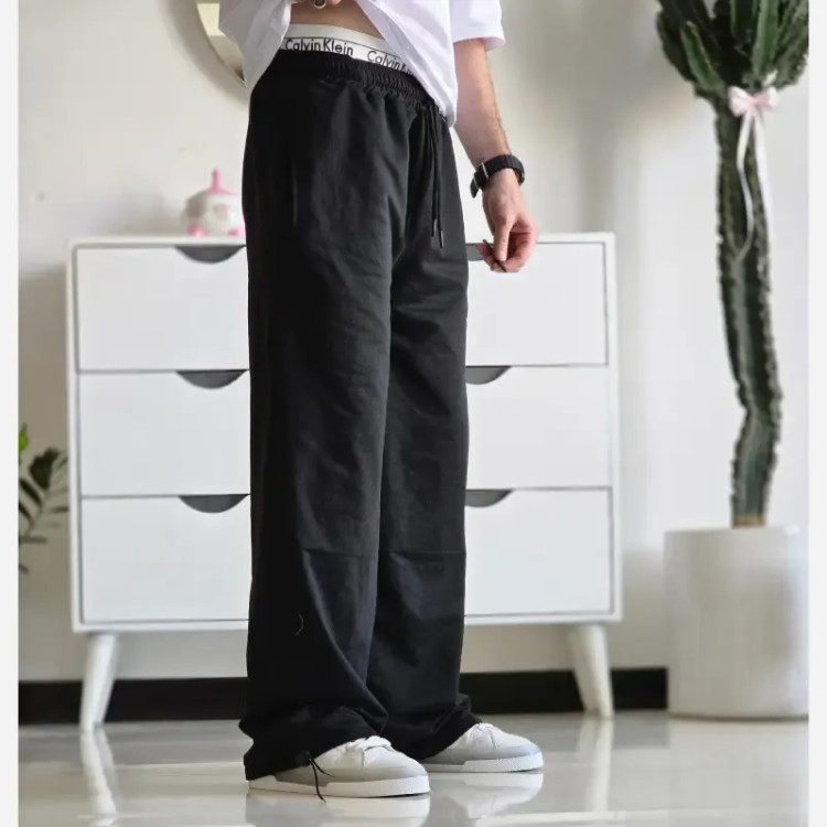 شلوار جاگر کلوین کلین پارچه ملانژ کمر کش دمپا گت دار طوسی مشکی برفی XXL XXXL