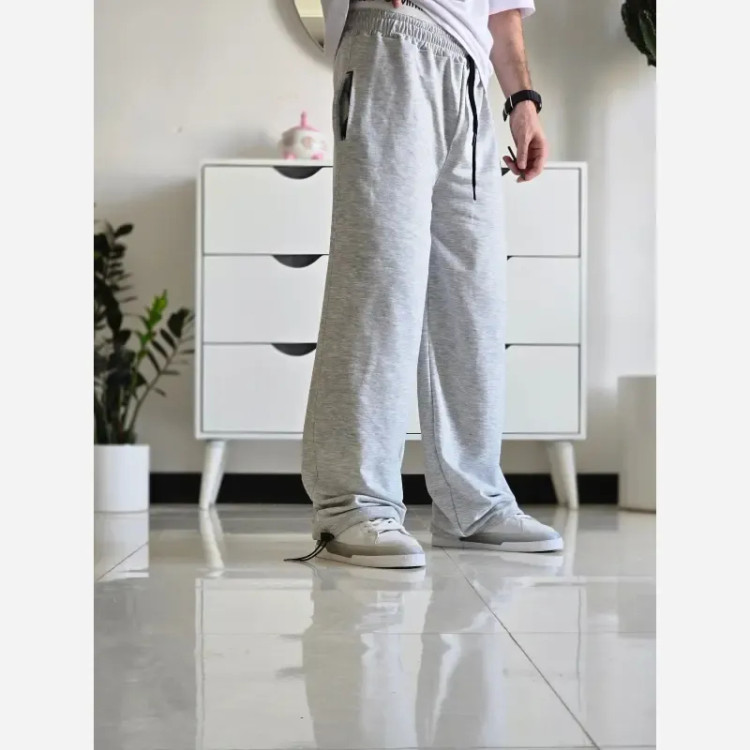 شلوار جاگر کلوین کلین پارچه ملانژ کمر کش دمپا گت دار طوسی مشکی برفی XXL XXXL