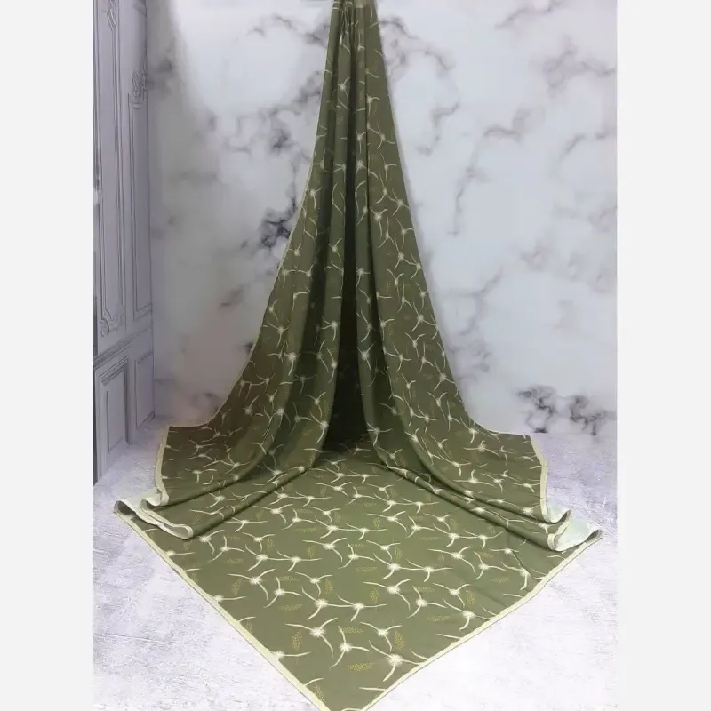 روسری نخ کاستوم قواره دار 140 طرح تارا دور چرخ دوز