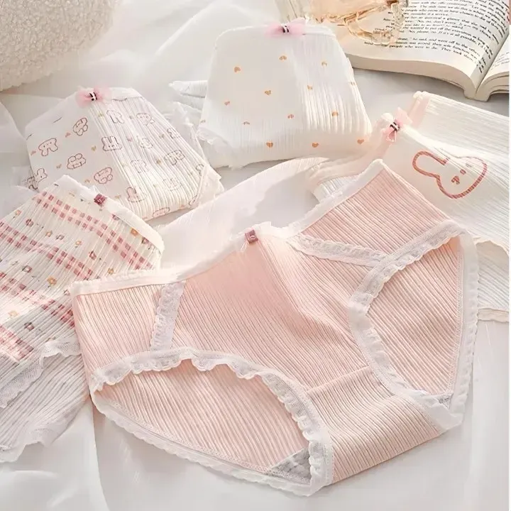 شورت زنانه عروسکی فانتزی کبریتی نخی صورتی طرح خرگوشی سایز XL