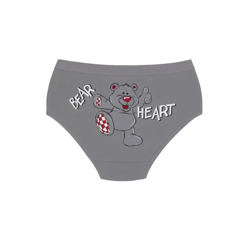شورت زنانه اسلیپ نخی کش پهن طرح Bear Heart برند بانو سایز XL