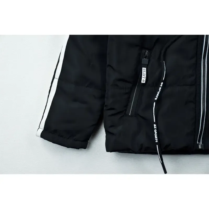کاپشن پسرانه ADIDAS مشکی شمعی پاییزه و زمستانه