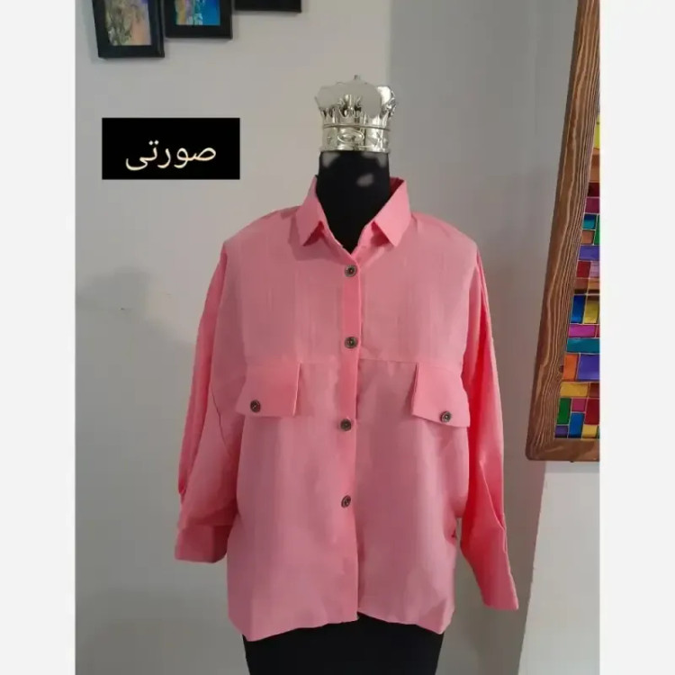 مانتو پانچ کوتاه اسپرت دانشجویی قواره دار جنس لینن