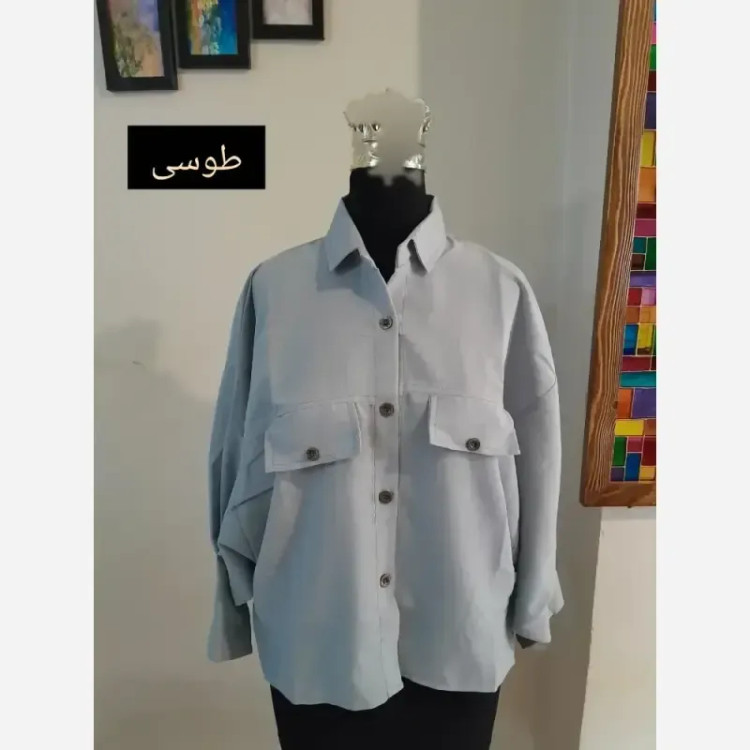 مانتو پانچ کوتاه اسپرت دانشجویی قواره دار جنس لینن