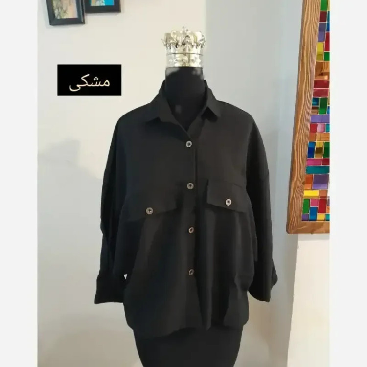 مانتو پانچ کوتاه اسپرت دانشجویی قواره دار جنس لینن