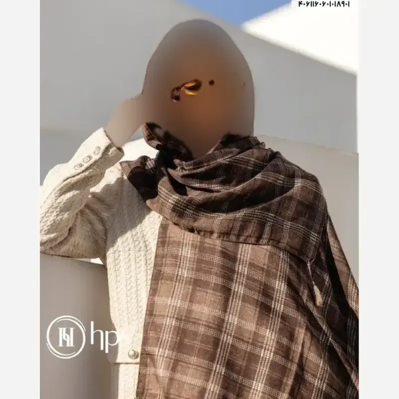 شال نخی پاییزه طرح دار مارتاشاپ قواره 200 در 75 سانت نرم و لطیف با ایستایی عالی