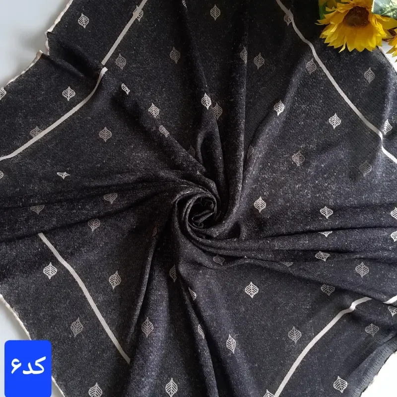روسری نخی کشمیر قواره 140 مدل برگ دور دست دوز