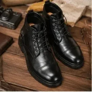 کفش نیم بوت اسپرت مردانه چرم صنعتی رنگ مشکی