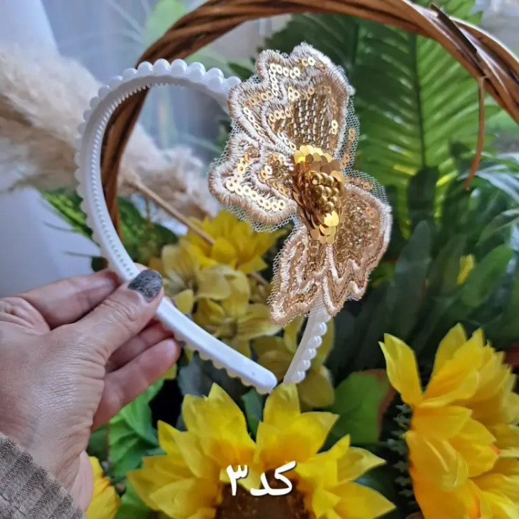 تل مجلسی گیپور سه بعدی گلدار زنانه سفید کرم بادمجانی زرشکی