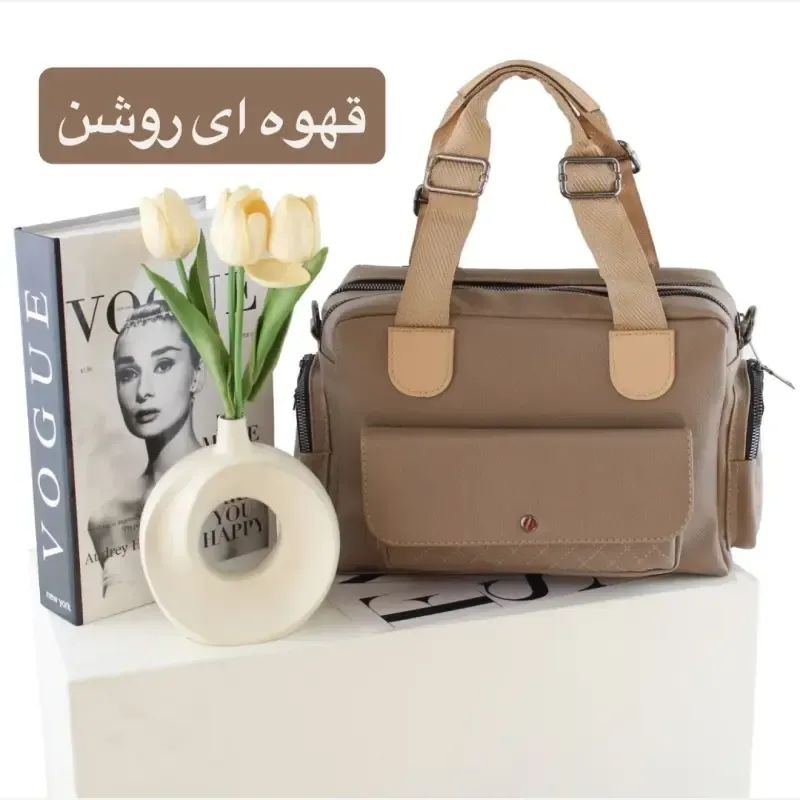 کیف زنانه چرم مصنوعی روزمره و رسمی بند بلند (4)