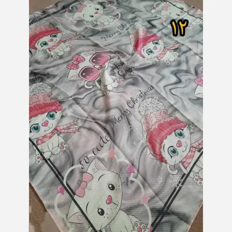روسری سوپرنخ دخترانه دست دوز قواره 100 سانت فانتزی