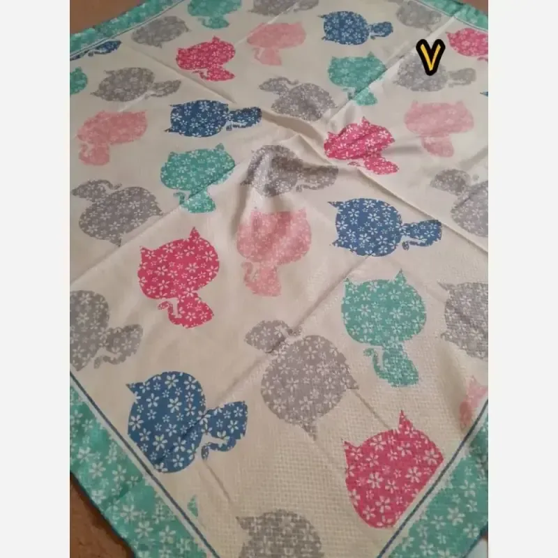 روسری سوپرنخ دخترانه دست دوز قواره 100 سانت فانتزی