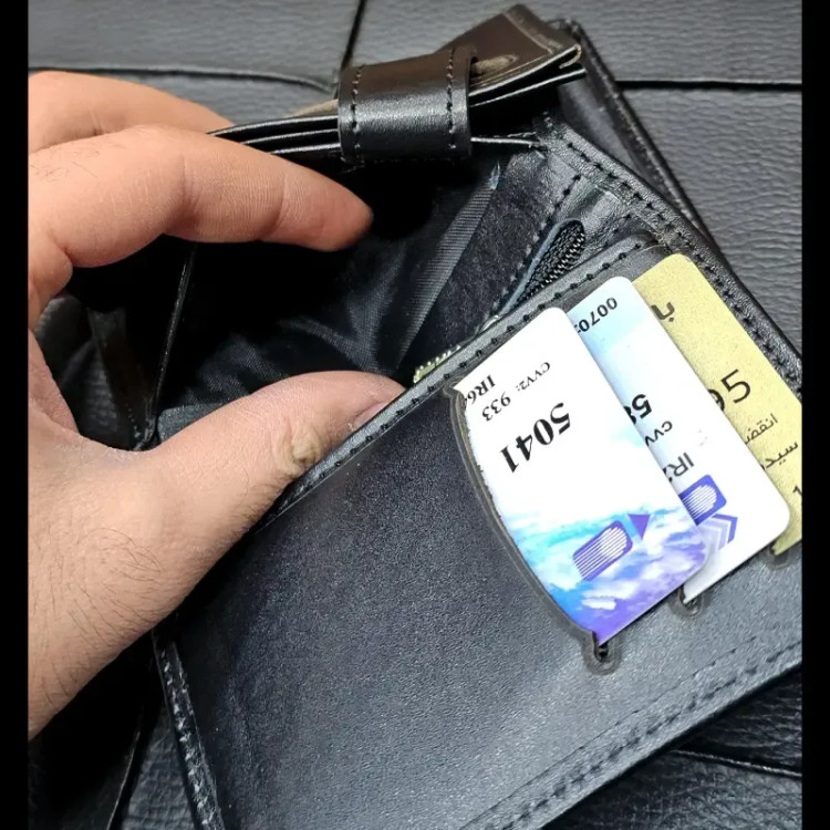 کیف پول جیبی چرم طبیعی گاوی
