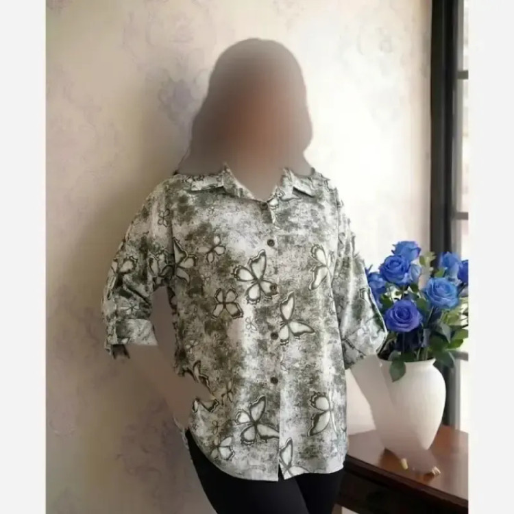 شومیز پاکتی قواره بزرگ نخی تک جیب عمده