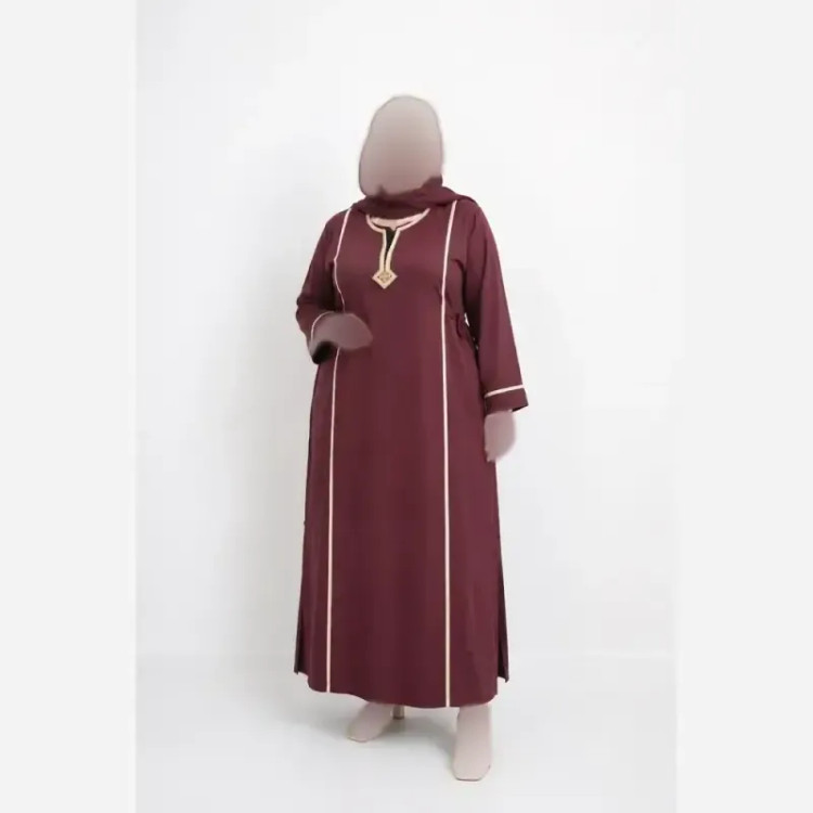 پیراهن نخی یقه گلدوزی فری سایز مناسب سایز 40 تا 52 (2)