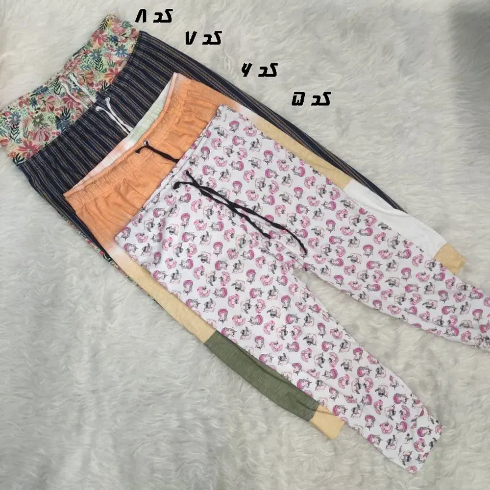 شلوارک زنانه طرحدار پنبه ای وارداتی بنگلادشی سایزبزرگ مناسب چهارفصل تن خور شیک و راحت بدون آبرفت و رنگ رفت بدن نما