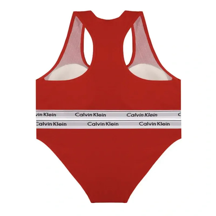ست نیم تنه و شورت زنانه ورزشی کش اسپرت نخی پنبه ای کاپ متحرک Calvin Klein